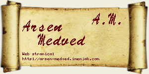 Arsen Medved vizit kartica